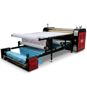 CALANDRA DE 420*1700 CM EN 220V TRIFASICO CON PLC Y RECOGEDOR DE TELA