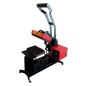 PRENSA PLANA MANUAL DUAL PARA BOLÍGRAFOS / 110 V CON RIELES DE SILICONA NEGROS DOBLES