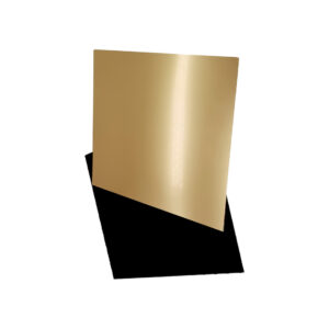 LAMINA ABS PARA LASER COLOR DORADO CON FONDO NEGRO
