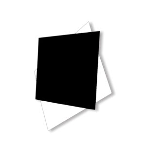 LAMINA ABS PARA LASER COLOR NEGRO CON FONDO BLANCO