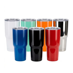 VASO DE ACERO 30 OZ PARA AUTOMOVIL DOBLE PARED ACERO BLANCO