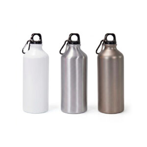 BOTELLA 600 ML ALUMINIO BLANCO CON GANCHO