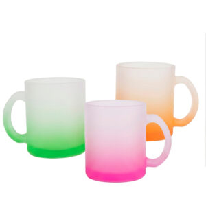 TAZA 11 OZ DE VIDRIO GLASEADO BASE DE COLOR