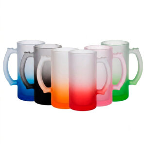 JARRA 16 OZ DE CERVEZA DE VIDRIO GLASEADO BASE DE COLOR