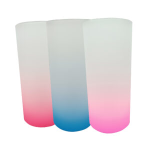 VASO CONICO DE VIDRIO GLASEADO DE 270 ML PARA WHISKY BASE  DE COLOR