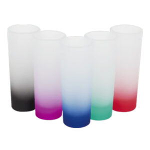 TEQUILERO DE VIDRIO GLASEADO 4OZ BASE DE COLOR